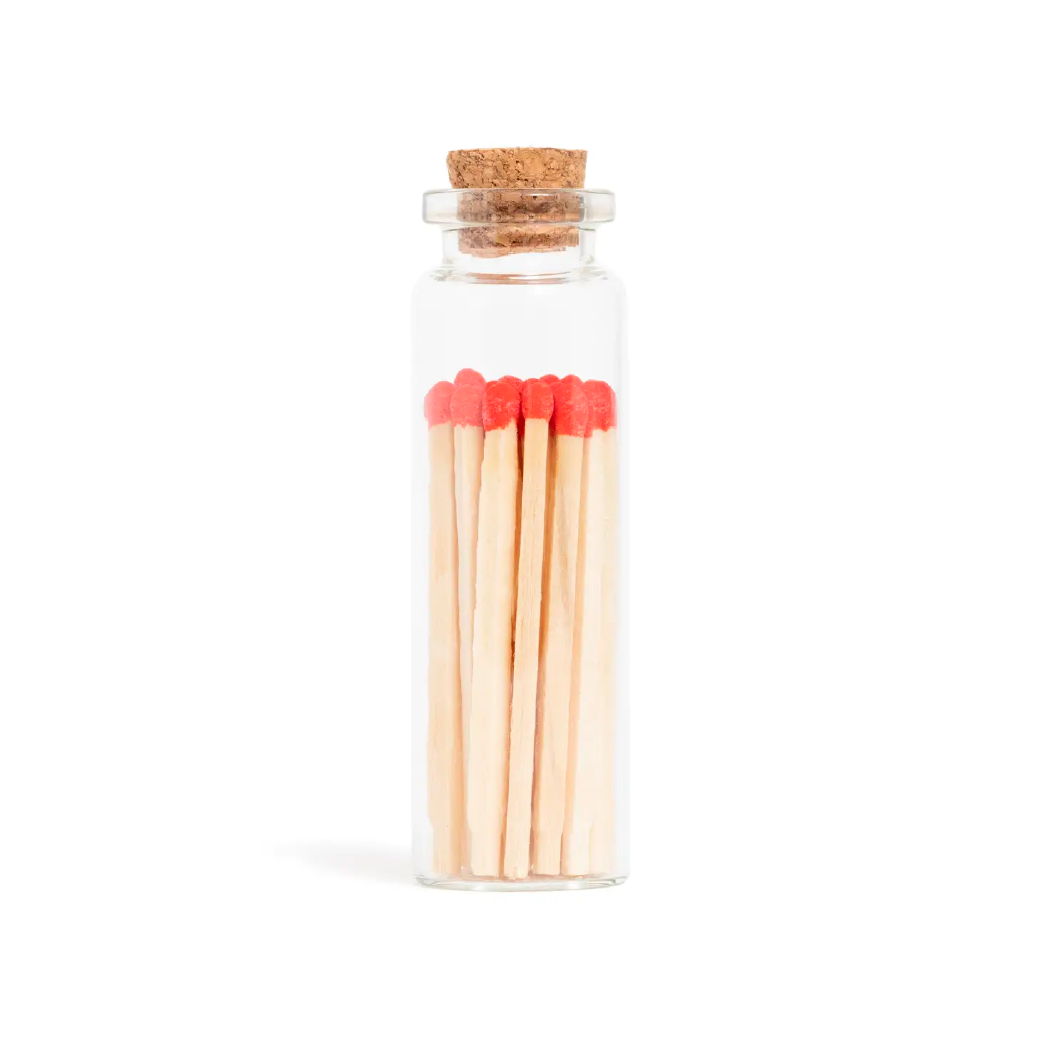 White Color Tip Matches in Medium Corked Vial