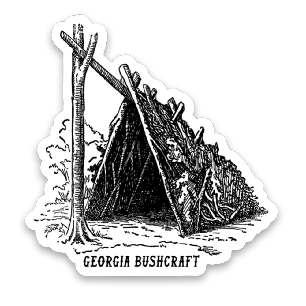 Bushcraft Shelter Sticker — Georgia Bushcraft